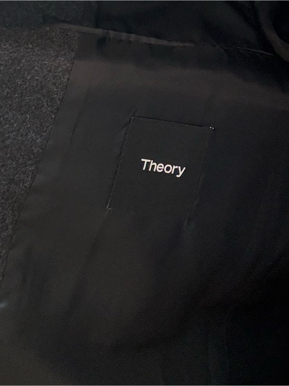 Theory Modus Melton Wool Cashmere Overcoat Blazer Jacket Medium Charcoal - Picture 3 of 7